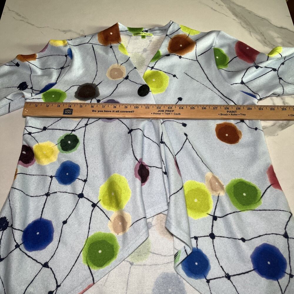 Trisha Tyler Women's Cardigan Sweater Geometric Lagenlook Art To Wear Artsy Sz M - Picture 4 of 10